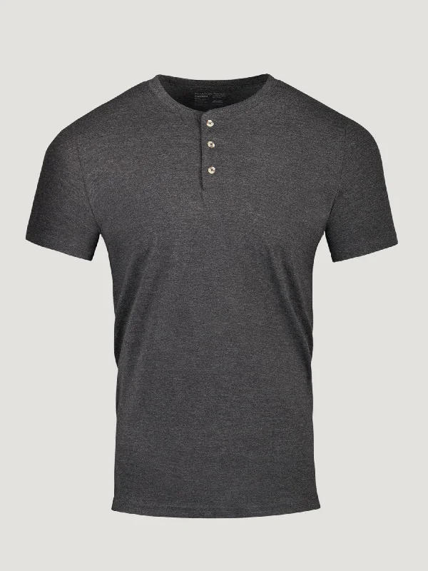 Charcoal Short Sleeve Henley