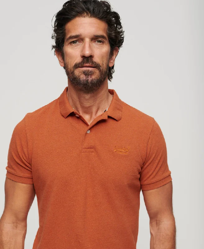 Classic Pique Polo Shirt | Rust Orange Marle