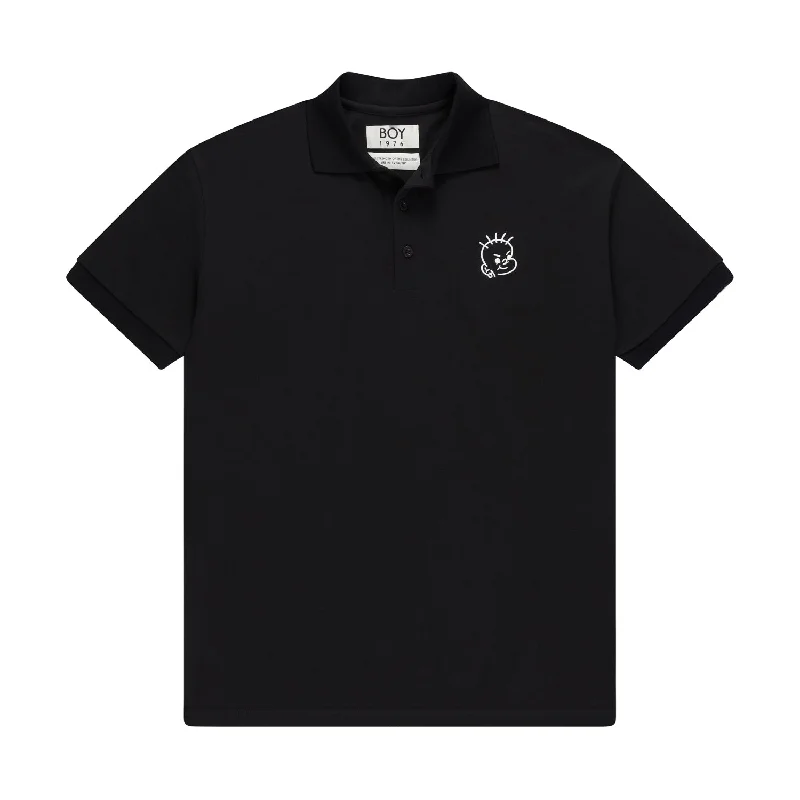 DOODLE BOY CLASSIC POLO T-SHIRT  - BLACK