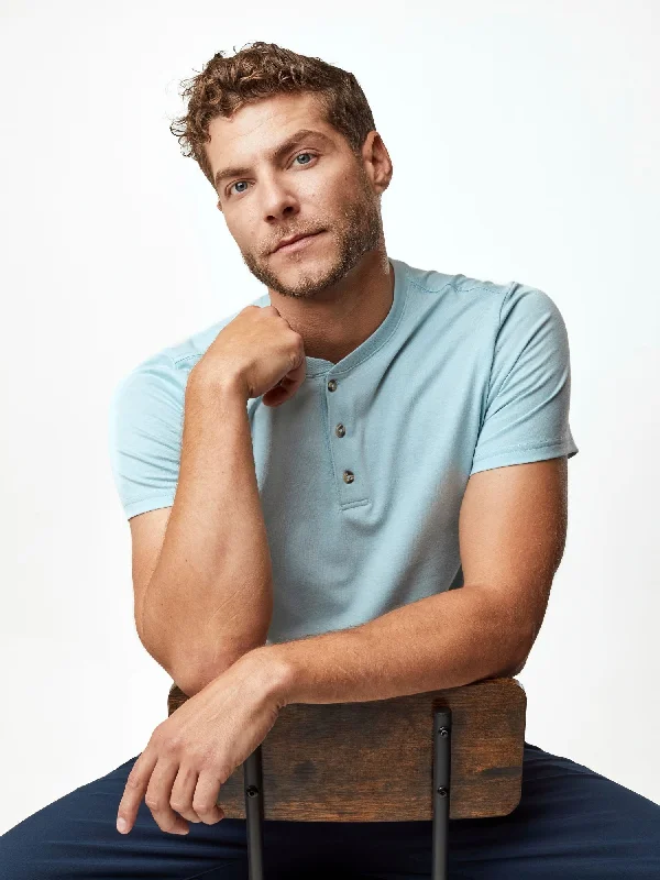 Dusk Blue Short Sleeve Henley