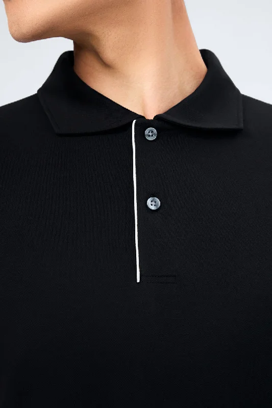 InstantCool Pique Polo | Black BKFD01