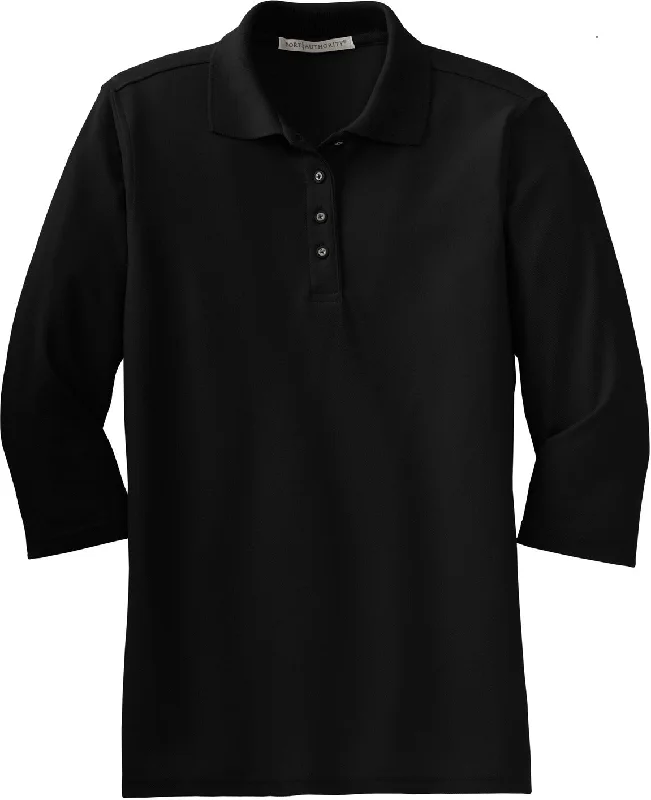 Port Authority Ladies Silk Touch 3/4 Sleeve Polo