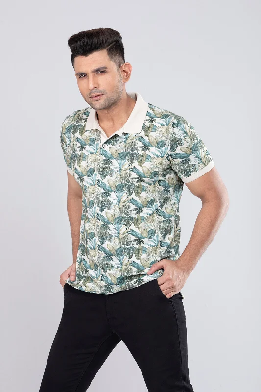 Tropical Printed Polo Shirt