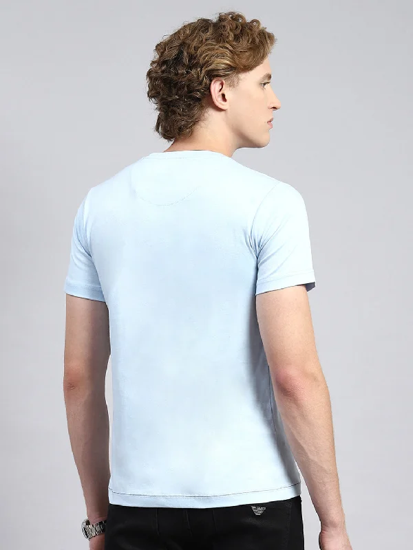 Men Blue Printed T-Shirt