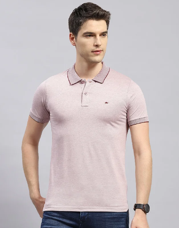 Men Maroon Solid Polo Collar Half Sleeve T-Shirt