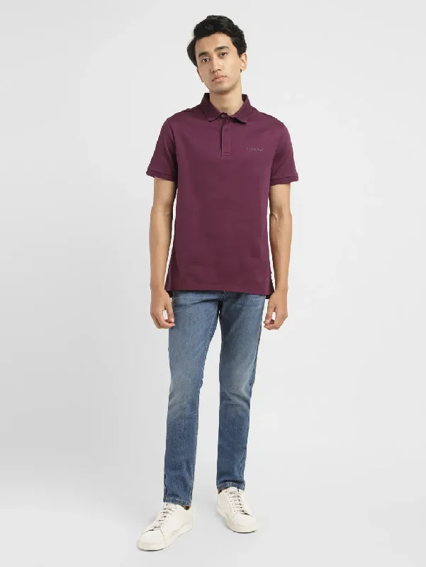 Men's Solid Slim Fit Polo T-shirt