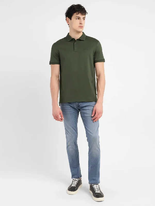 Men's Solid Slim Fit Polo T-shirt