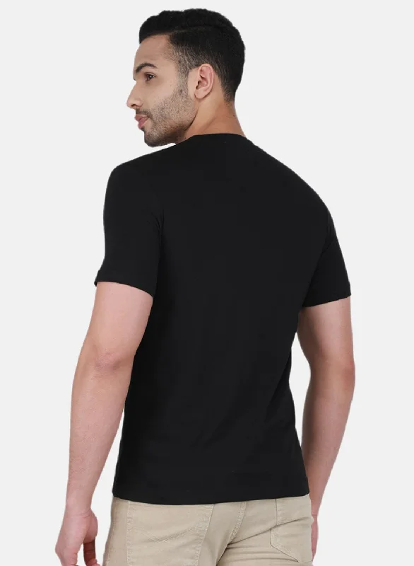 Men Black Printed T-Shirt