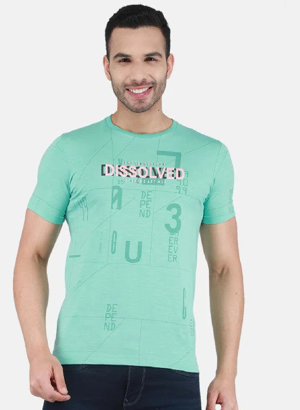 Men Green Printed T-Shirt