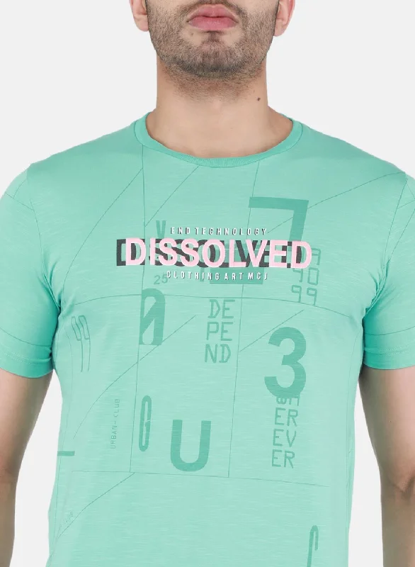 Men Green Printed T-Shirt