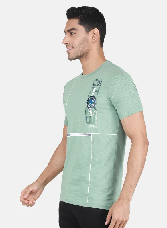 Men Green Printed T-Shirt