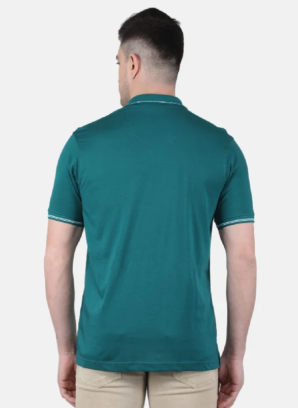 Men Green Solid T-Shirt