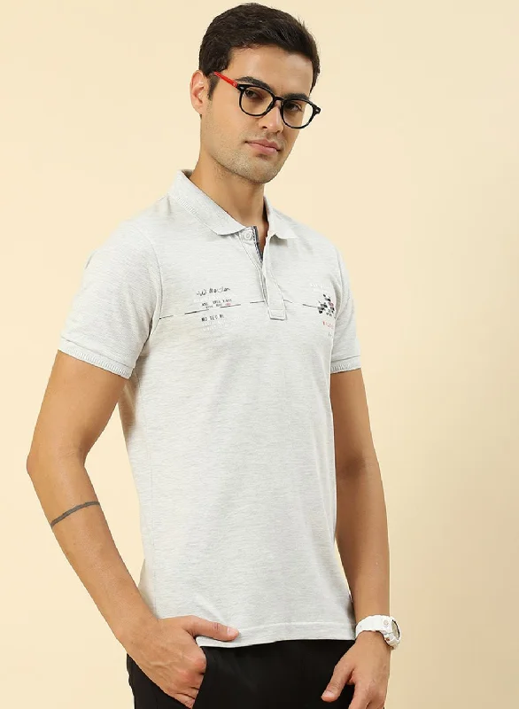 Men Grey Printed T-Shirt