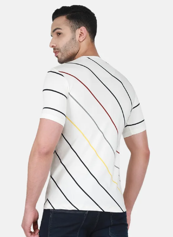 Men Off White Printed T-Shirt