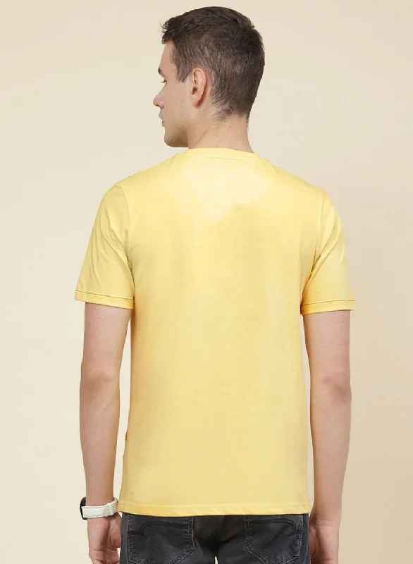 Men Yellow Printed T-Shirt