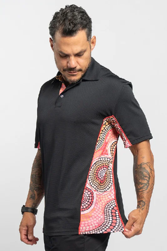 Eternal Flame NAIDOC 2024 Black Bamboo (Simpson) Unisex Polo Shirt