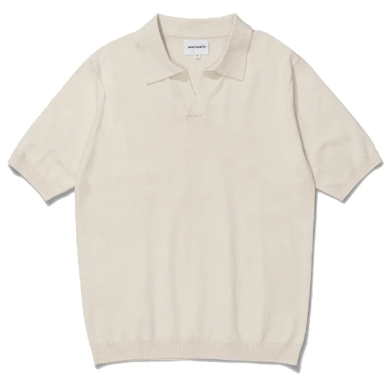 Norse Projects Leif Cotton Linen Polo Shirt Kit White