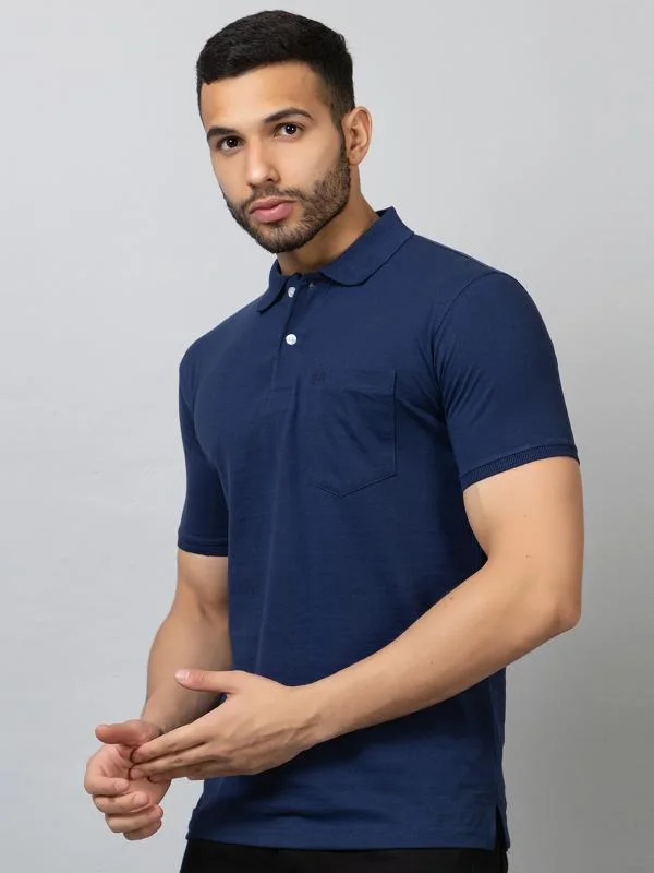 Pack of 5 Collar T-Shirt With Pocket ( Black + Navy + White +Bottle Green + Maroon )