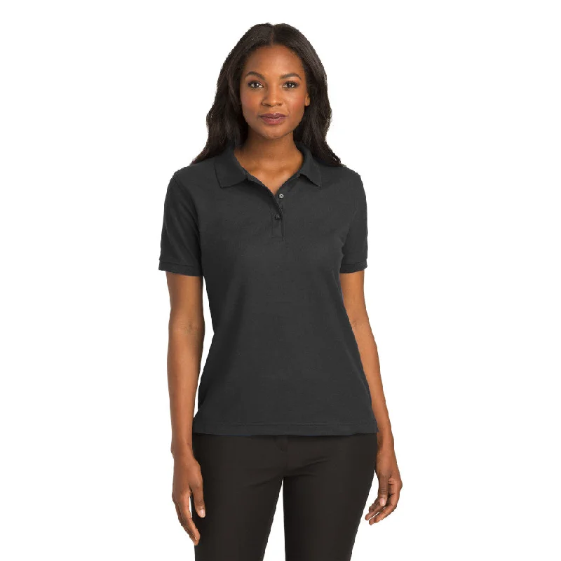 Port Authority L500 Ladies Silk Touch Polo - Black