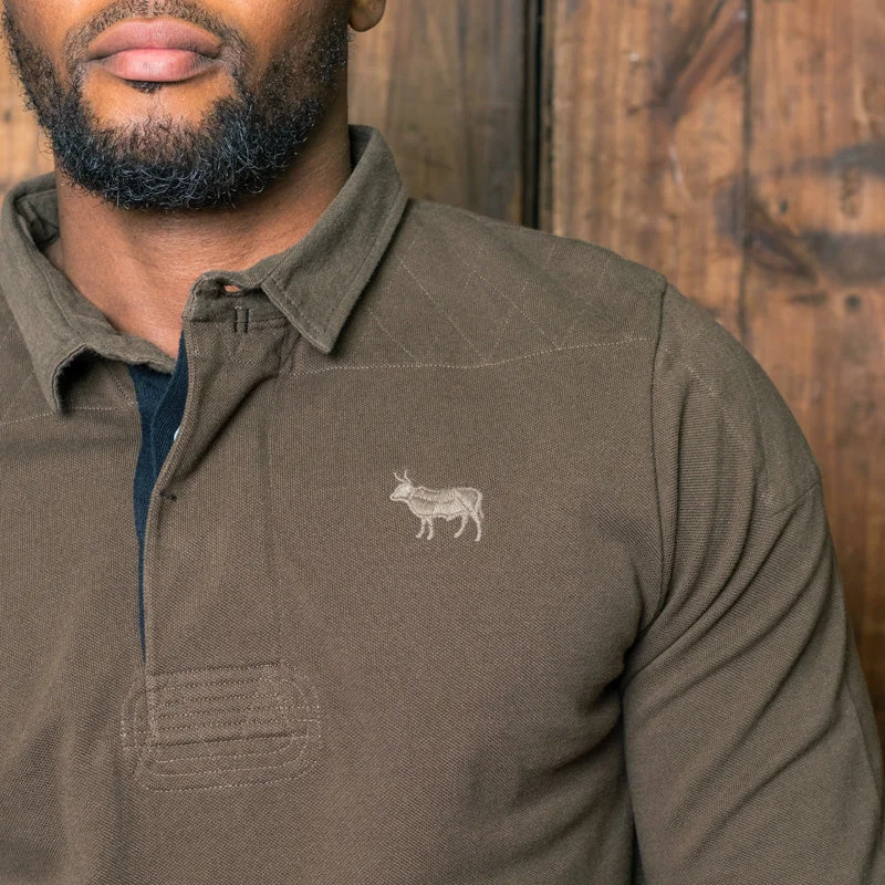 Rugby Crescent PK Longsleeve Polo Fatigue