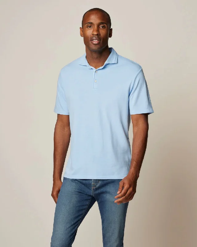 Shoreline Cotton Pique Polo in Airy Blue (2X)