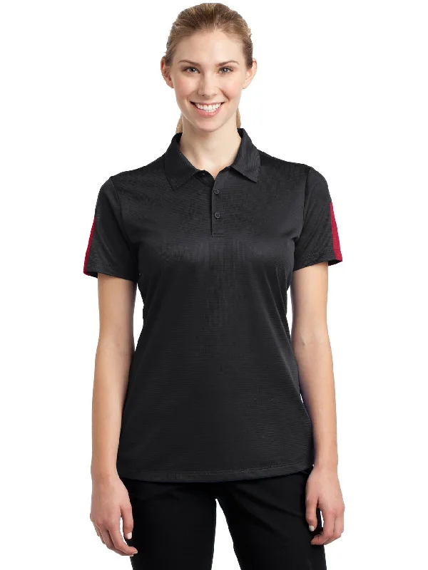 Sport-Tek Ladies PosiCharge Active Textured Colorblock Polo