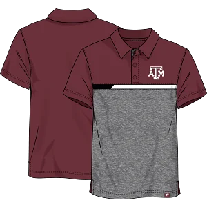 Texas A&M Poly Polo - Maroon & Grey