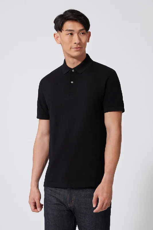 VISDRY™ Pique Polo | Black BKFD01