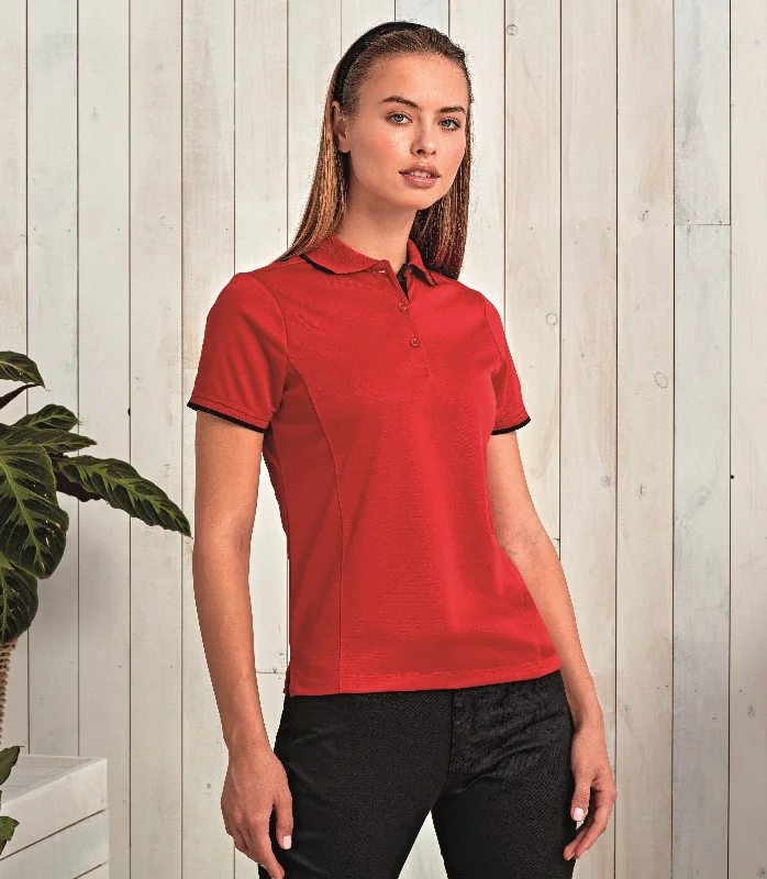 Women's Contrast Coolchecker Polo | BLACK/LIME