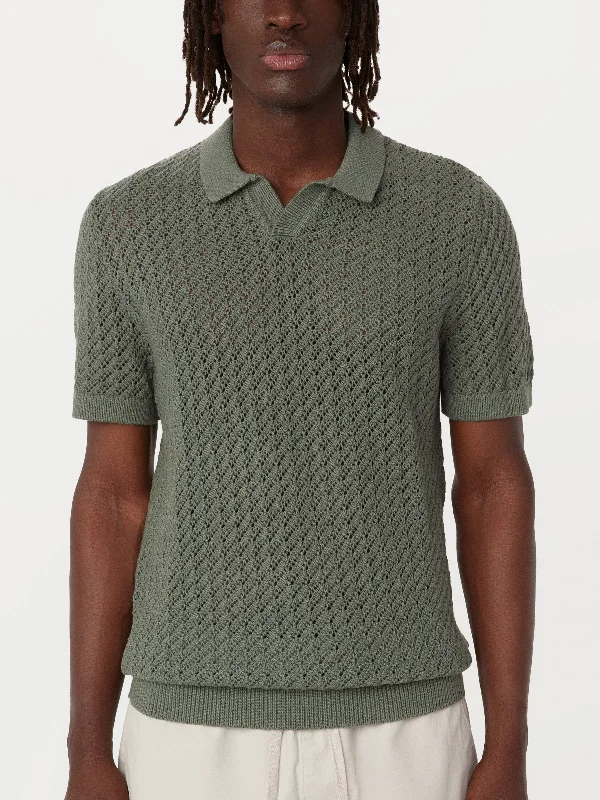 The Openwork Crochet Polo in Agave