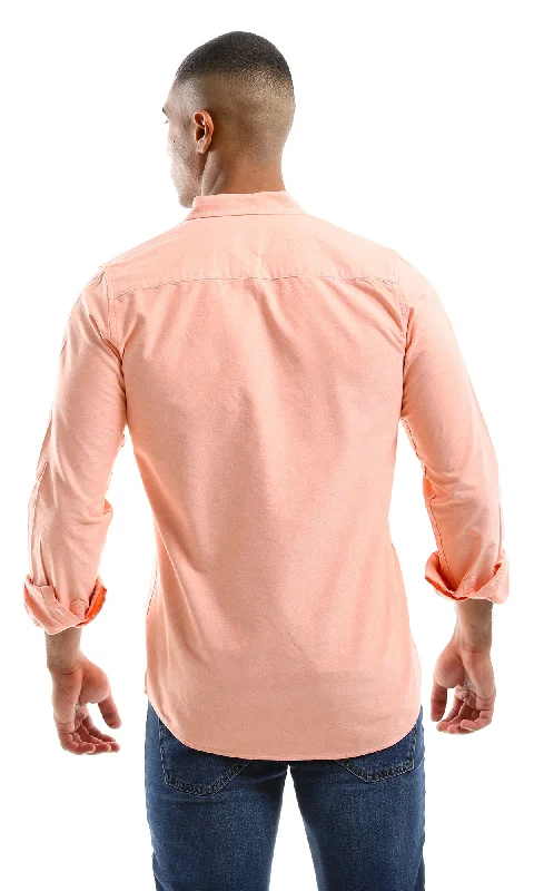 97237 Full Sleeves Basic Light Coral Orange Shirt