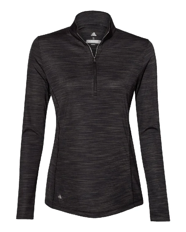 Adidas A476 Women's Lightweight Mélange Quarter-Zip Pullover