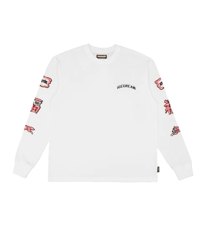 BEST WISH ICECREAM L/S TEE - WHITE