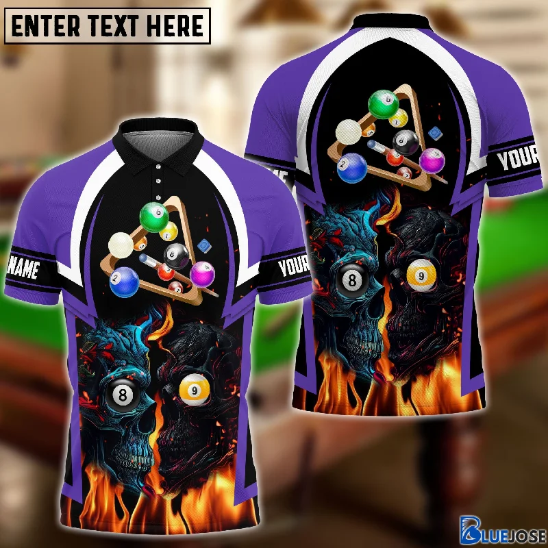 BlueJose Billiard Skull Customized Name 3D Shirt