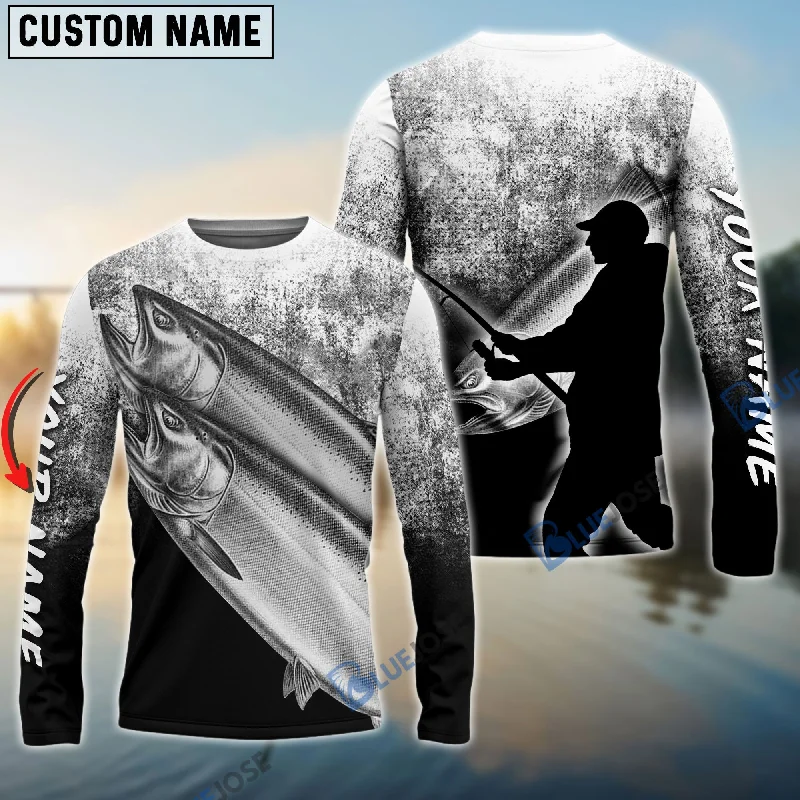 BlueJose Customize Name King Salmon Fishing 3D Shirts