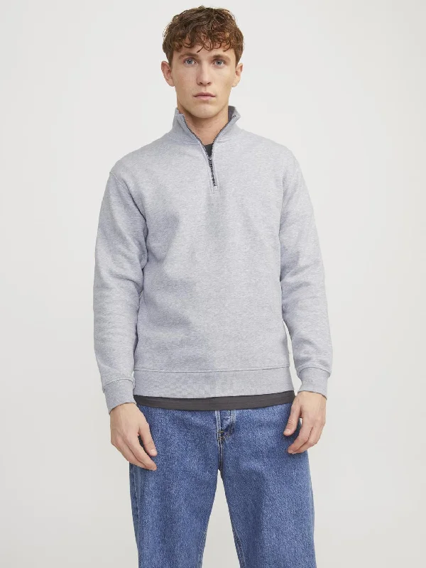 Bradley Sweat Half Zip - Lysegrå