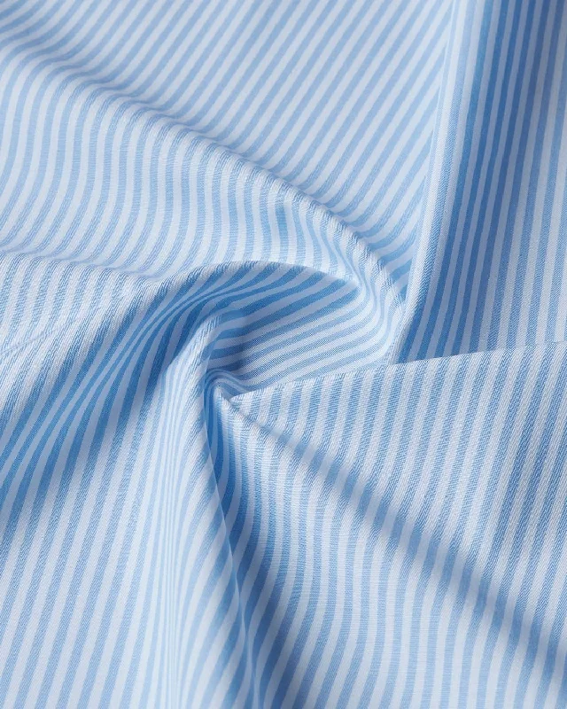 Light Blue Poplin Striped Shirt