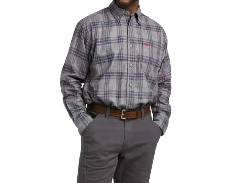 Byers Work Shirt In Charcoal Heather