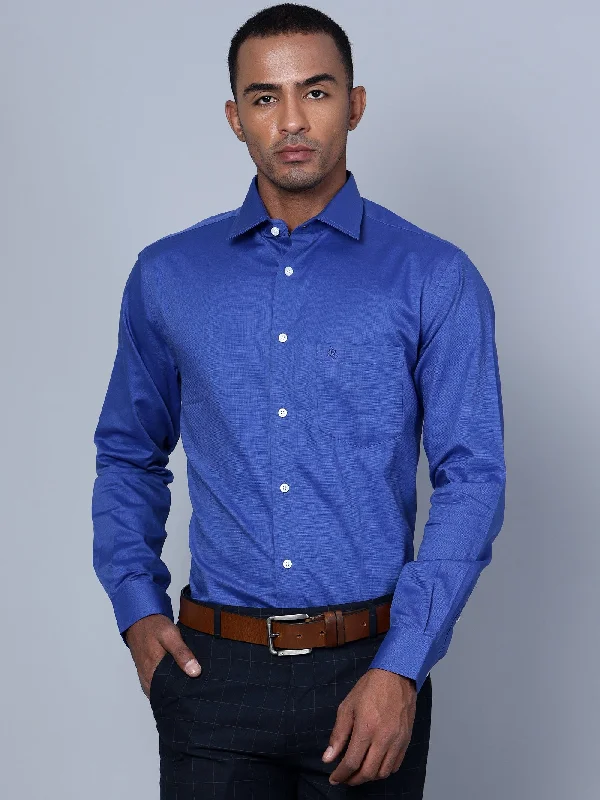 Cantabil Men Royal Blue Formal Shirt