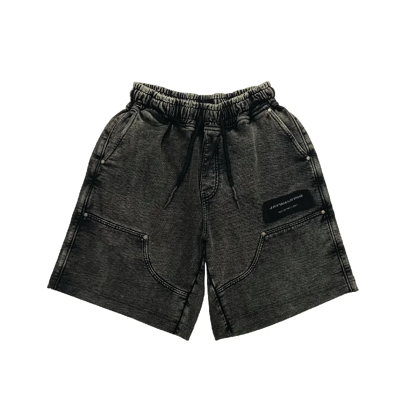 CARPENTER SHORTS IN WASHED GREY [UNISEX]