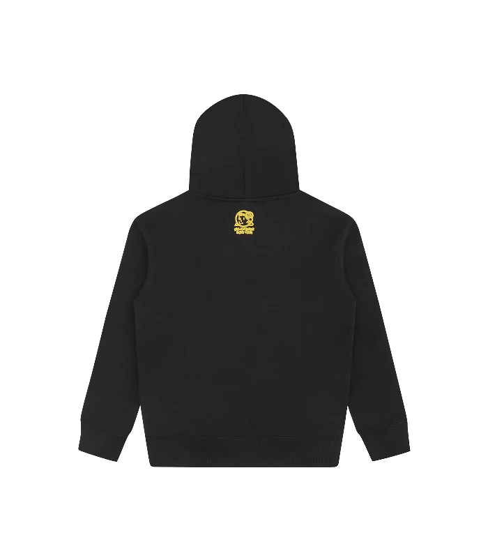 KIDS CHAINSTITCH LOGO POPOVER HOOD - BLACK