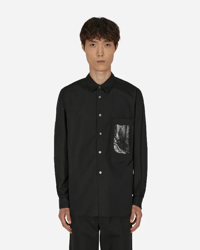 Cotton Tarpaulin Patch Shirt Black