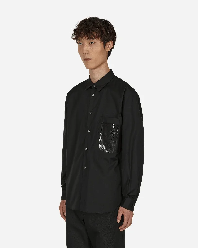 Cotton Tarpaulin Patch Shirt Black