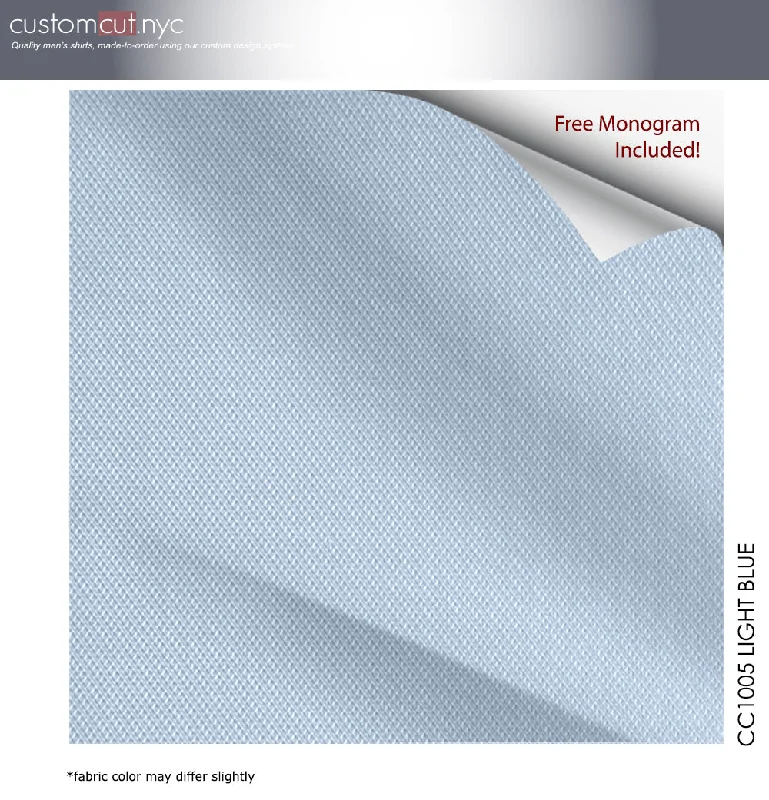 Light Blue 100% Cotton 80X2's Count Dress Shirt (#cc1006)