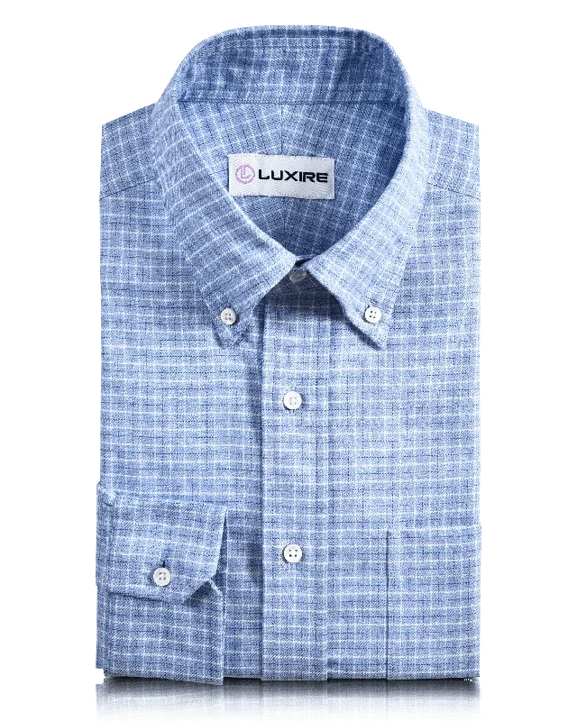 Dark Blue Light Blue & White Tattersall Checks