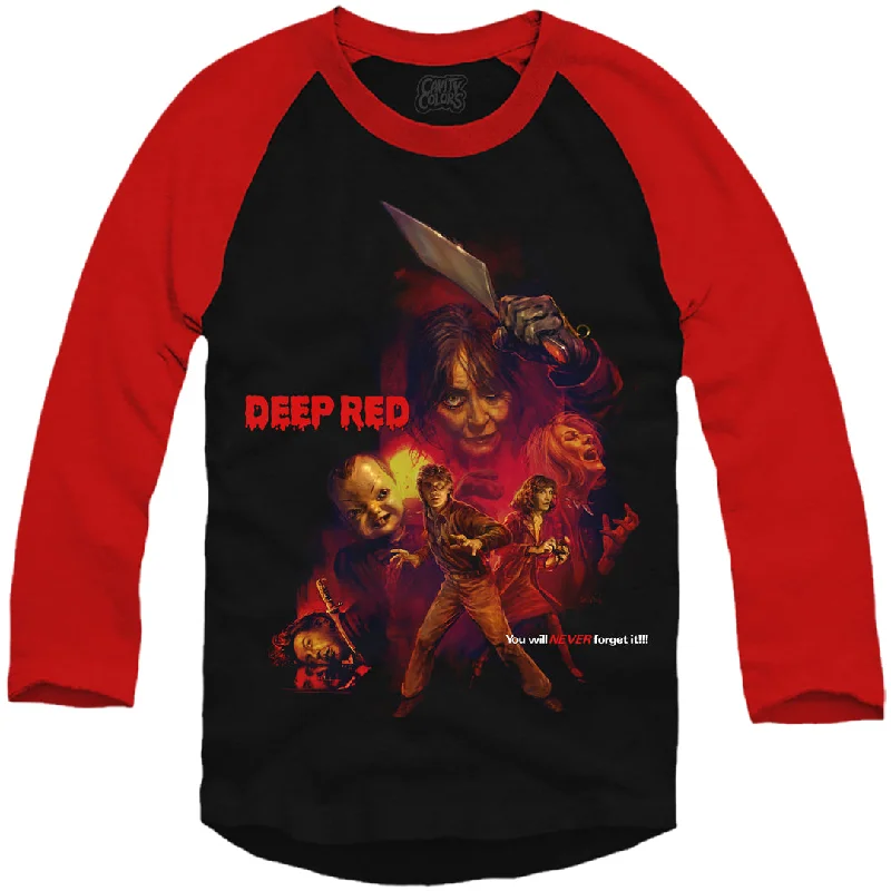 DEEP RED - BASEBALL SHIRT