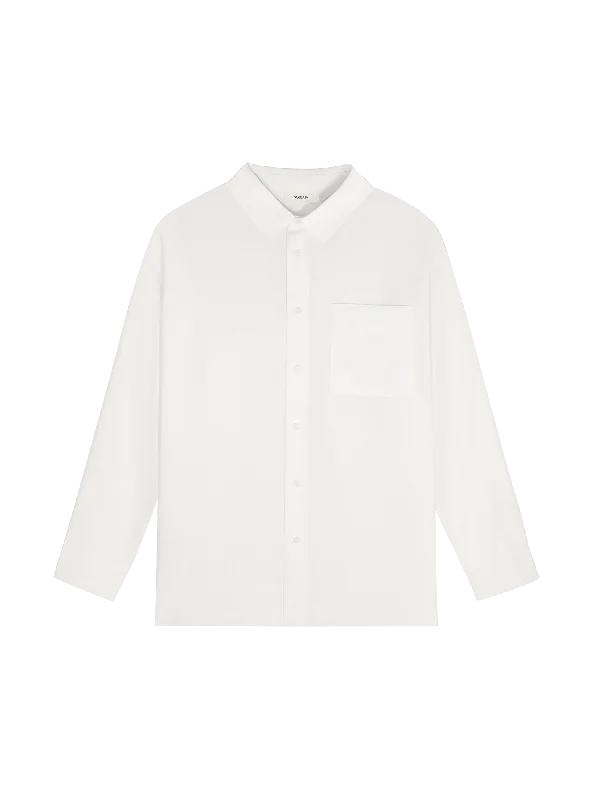 DNA Aloe Linen Collared Long Sleeve Shirt—off-white