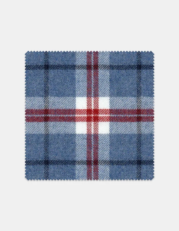 Dusty Cobalt and Burgundy Plaid Flannel