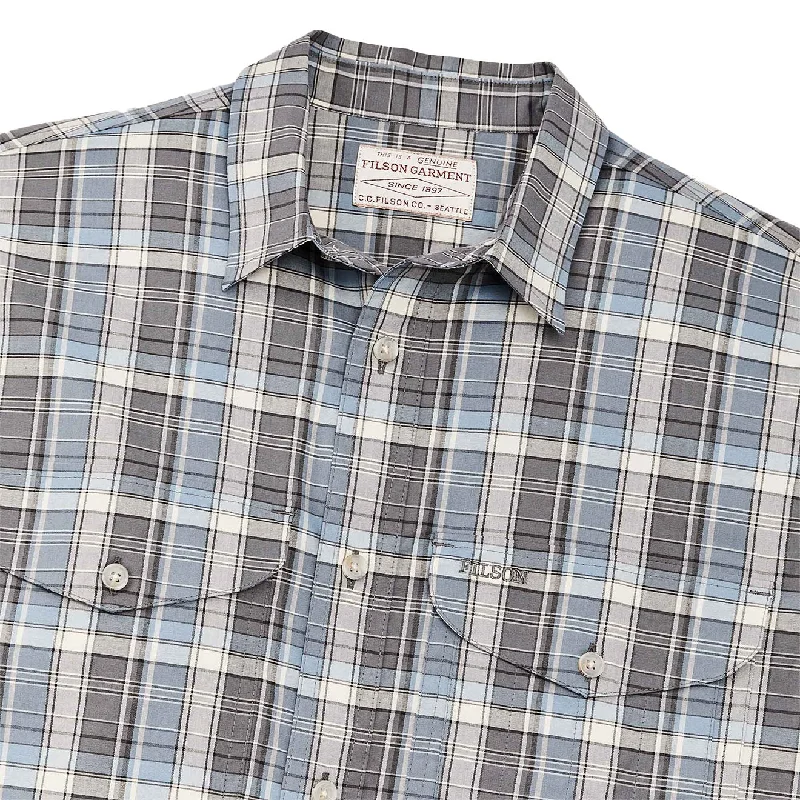 Filson Twin Lakes Short Sleeve Sport Shirt Gray / Blue / Cream