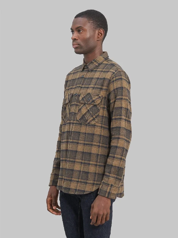 Fob Factory F3497 Nel Check Work Shirt Brown